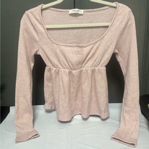 Cozy Chic Pink Long Sleeve Top